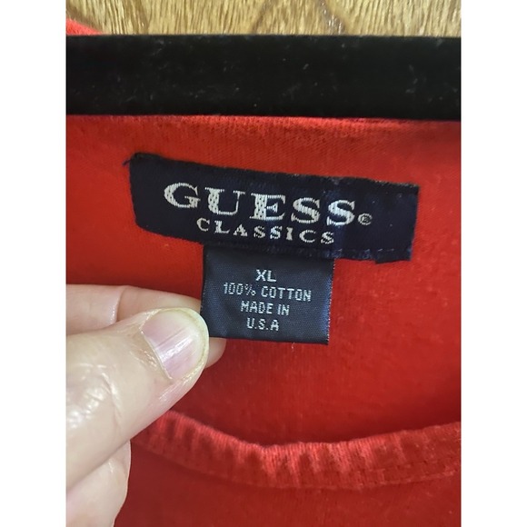 Vintage GUESS Regatta 90's Unisex Size XL Tank Top Sleeveless USA Red - Picture 4 of 14